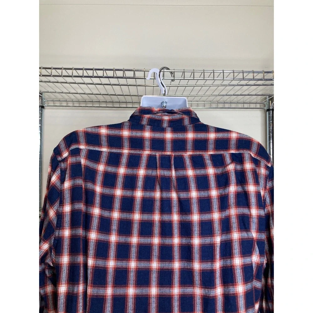 J. Crew Mens Classic Fit Button Up Plaid Flannel Shirt‎ Size XL Western Rustic